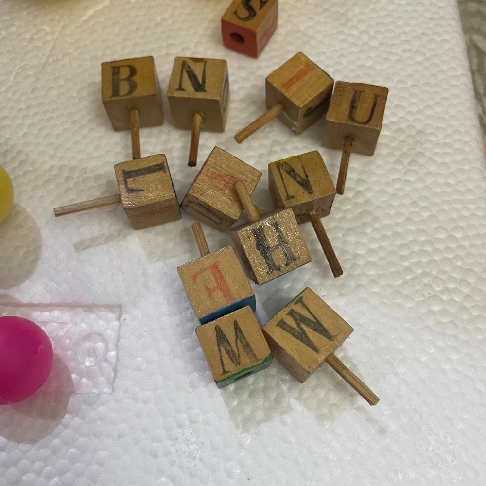 Vintage Cake Decoration Toppers Clowns ABC Blocks Picks Lot Party candle holder